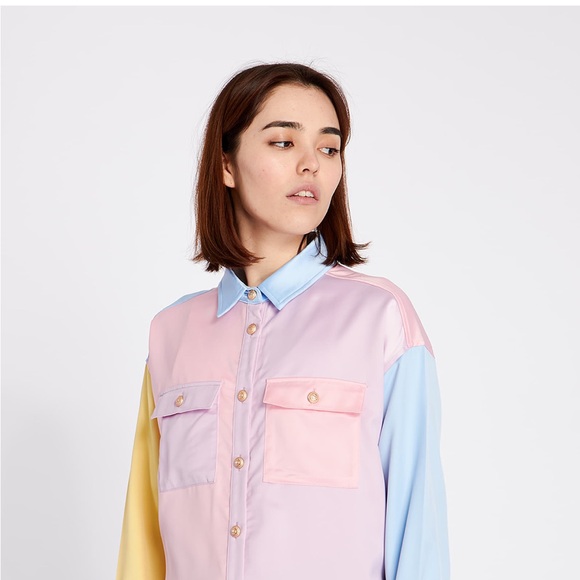 Lazy Oaf Satin Queen Button Down Shirt Dress - Picture 4 of 10